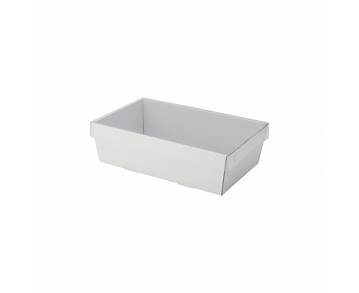 Small White Grazing Box with Clear PET Lid 255x155x80mm