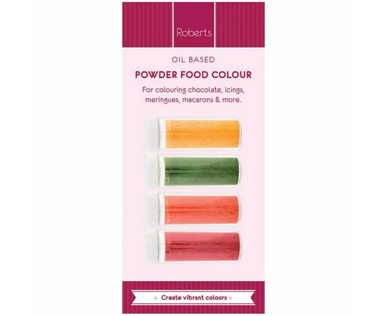 Roberts Oil based Powder Dyes 4x1g (Red, Orange, Yellow and Green)