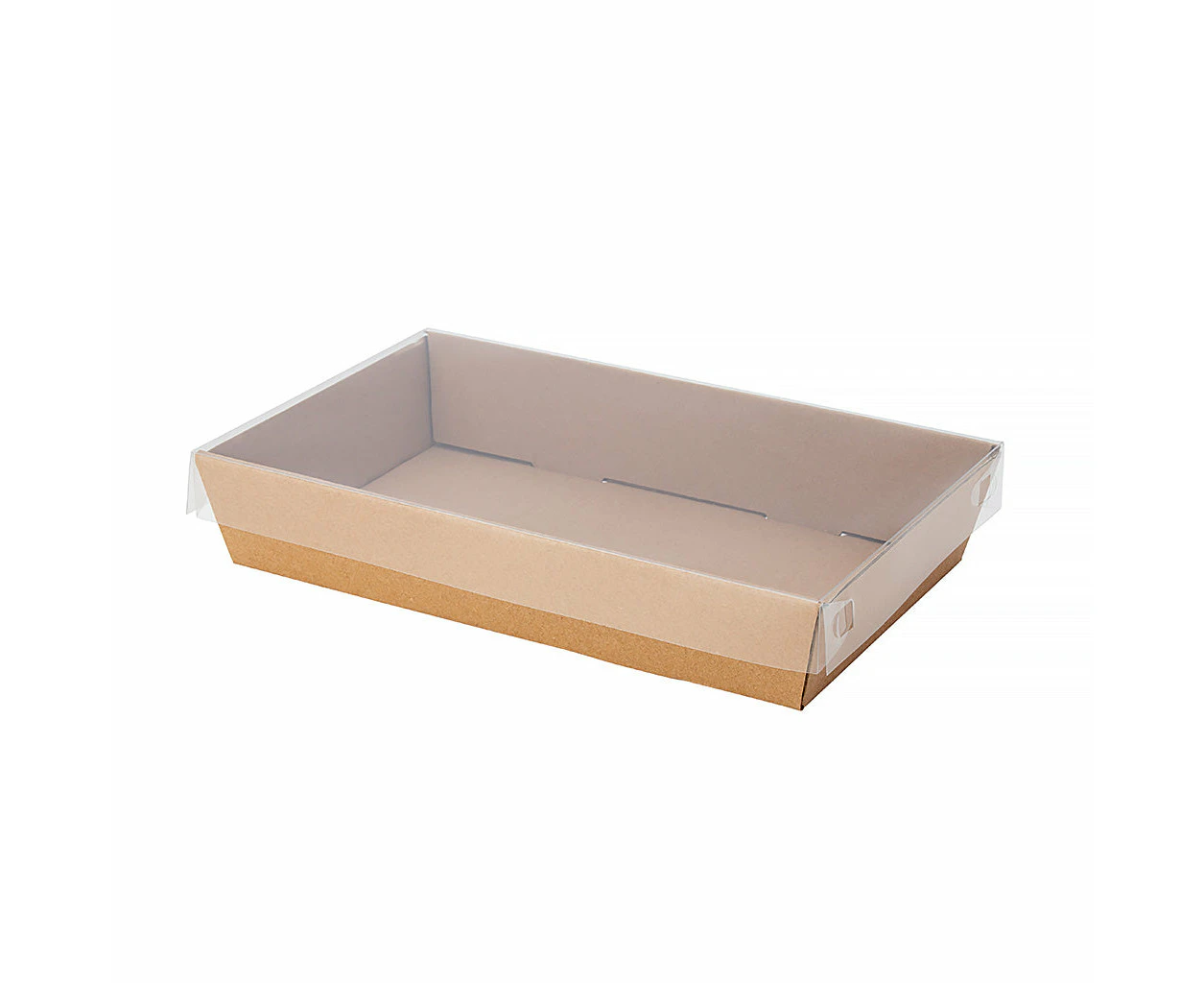 Small Brown Grazing Box with Clear PET Lid 255x155x50mm