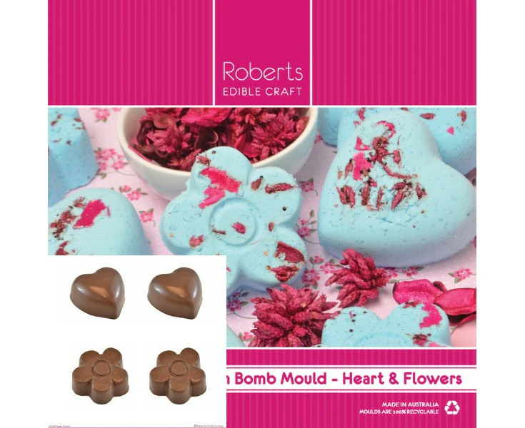 Flowers & Hearts Deep Bath Bomb Plastic Mould