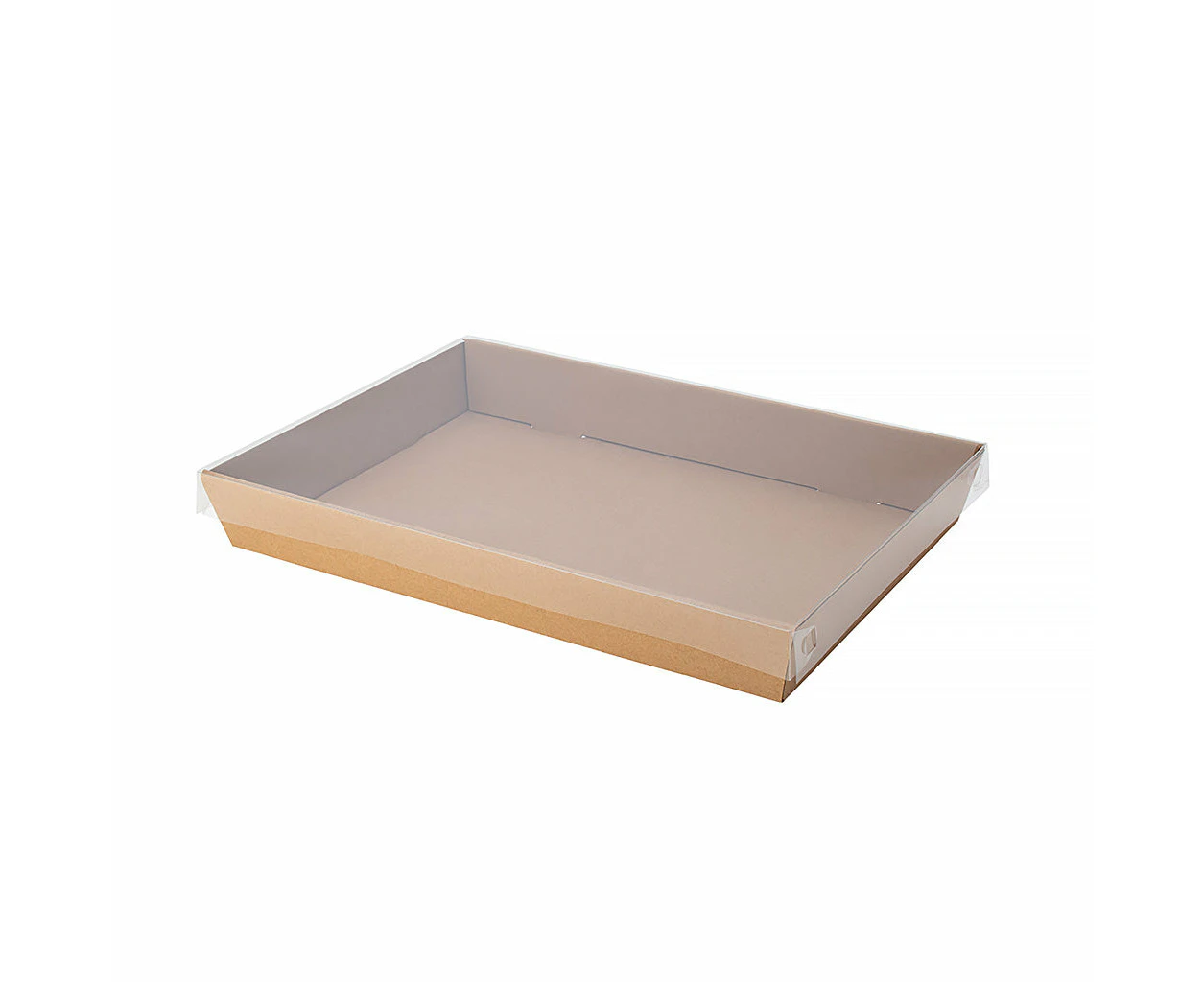 Medium Brown Grazing Box with Clear PET Lid 360x255x50mm