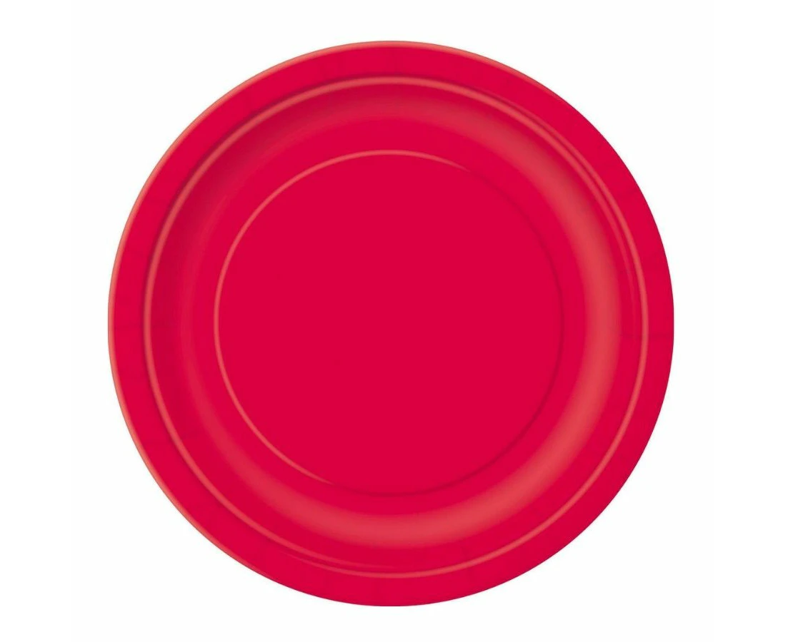 Ruby Red Round Paper Plates 23cm 8pk