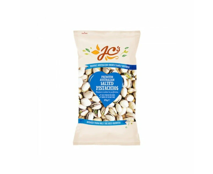 DATED SPECIAL JC's  Premium Australian Salted Pistachios 375g (BB Jan 2025)