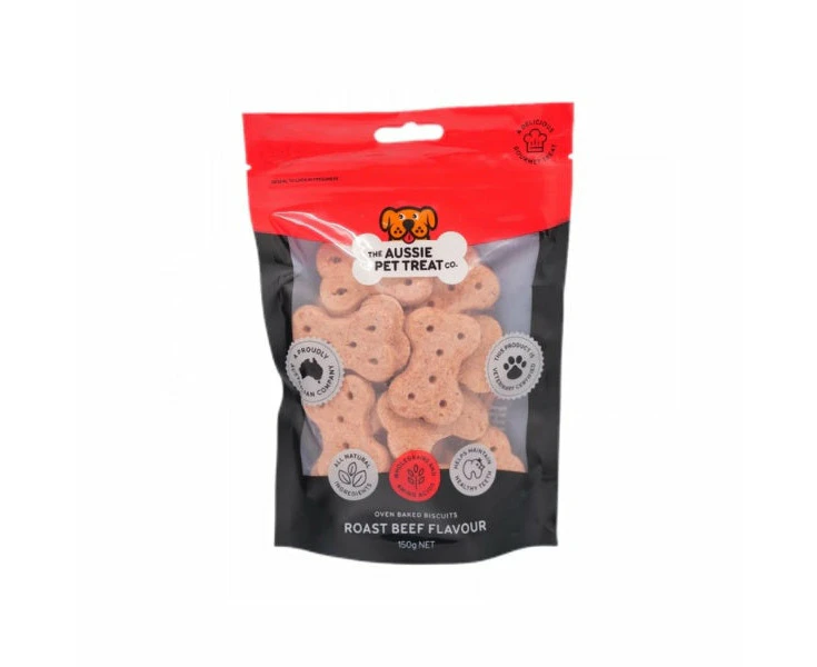 Aussie Pet Treat Roast Beef Dog Biscuits 150g