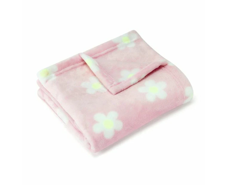 Coral Fleece Throw, Daisy - Anko