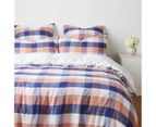 Target Devi Muslin Check Quilt Cover Set - Cobalt