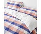 Target Devi Muslin Check Quilt Cover Set - Cobalt