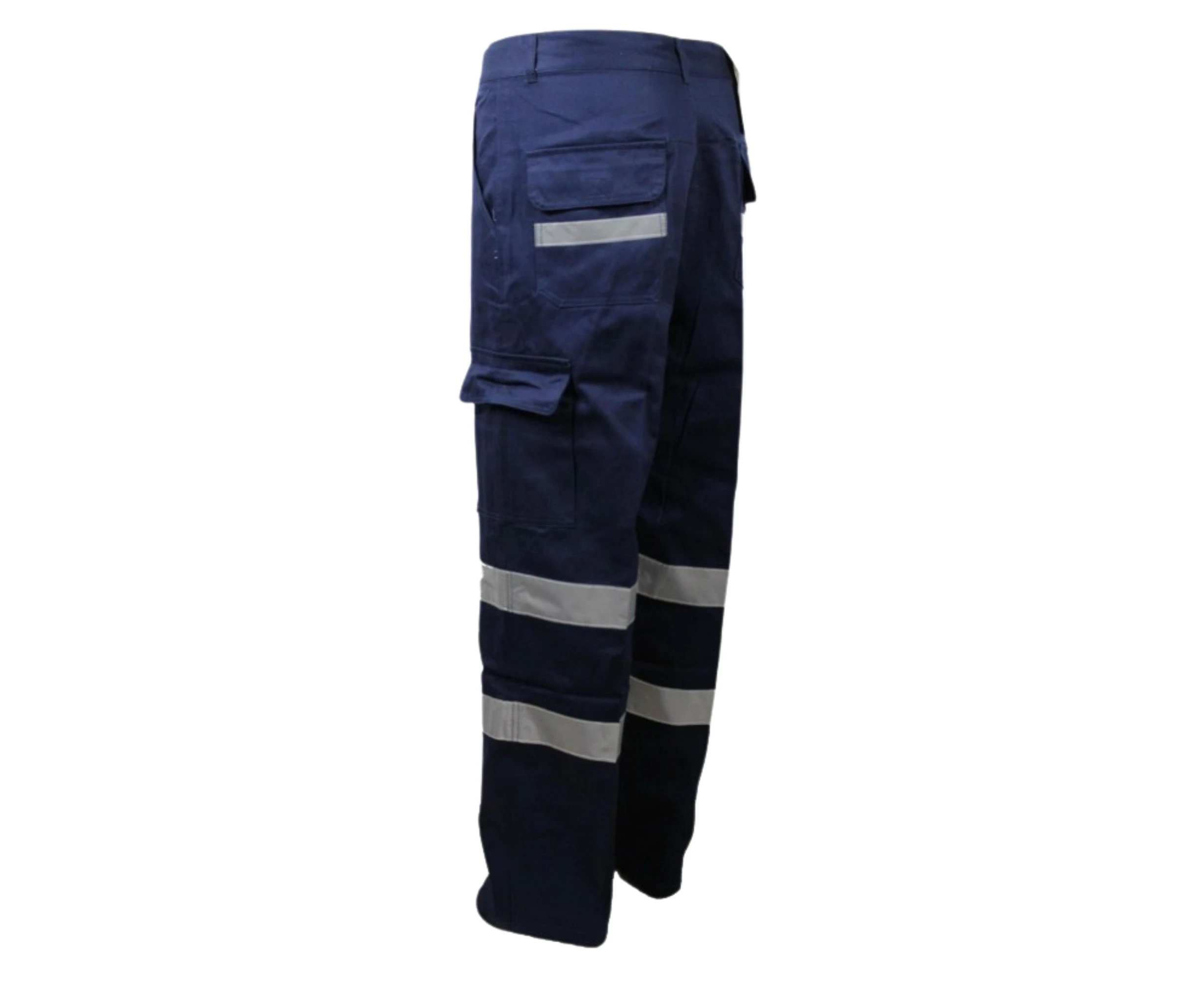 High-Visibility Cargo Pants with Reflective Tape – Durable Workwear with Safety Features-Navy