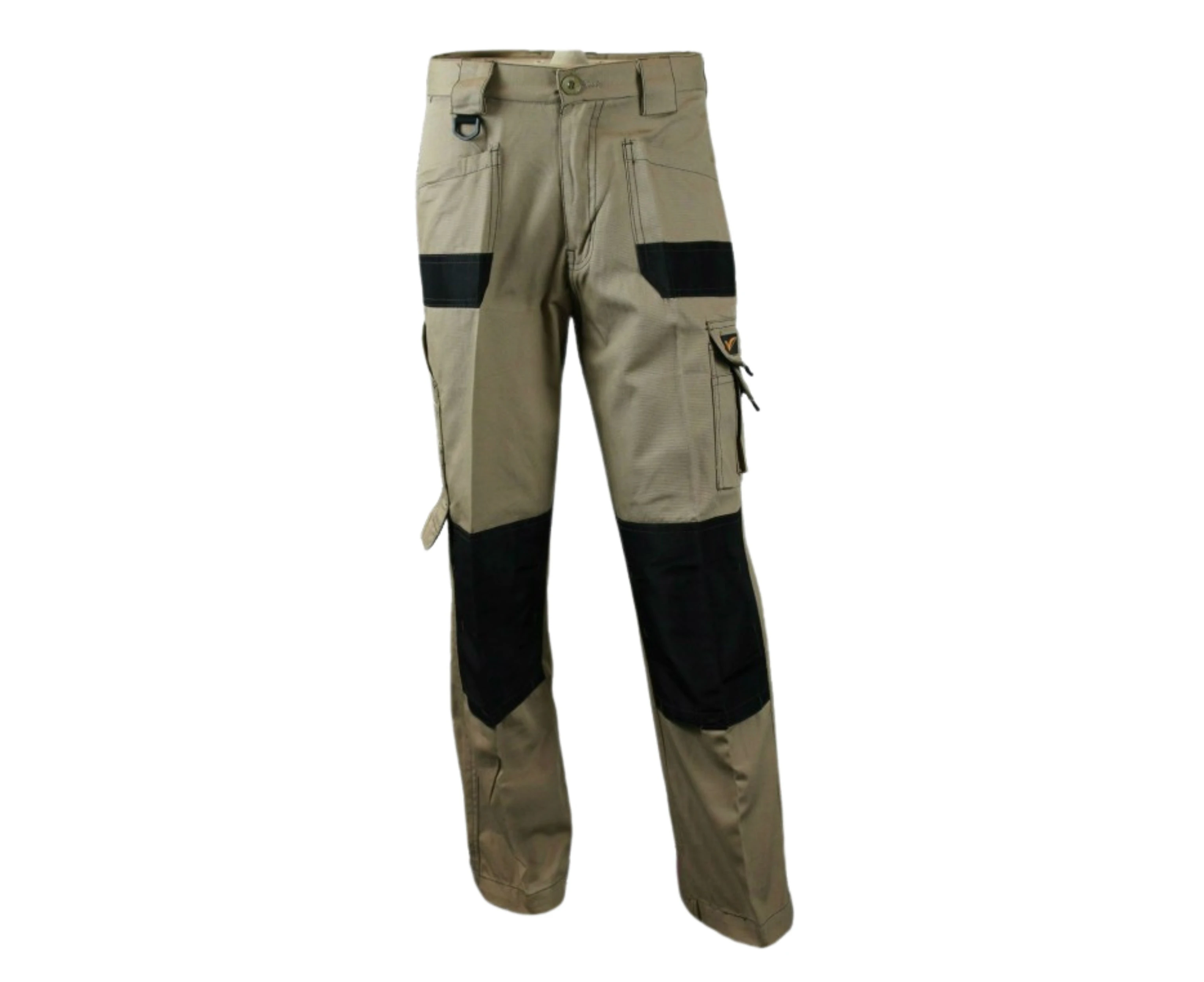 ZAY WORKWEAR Men's Street Cargo Pants - Stretch Cotton Work Pants with Contrast Knee Pockets- Khaki