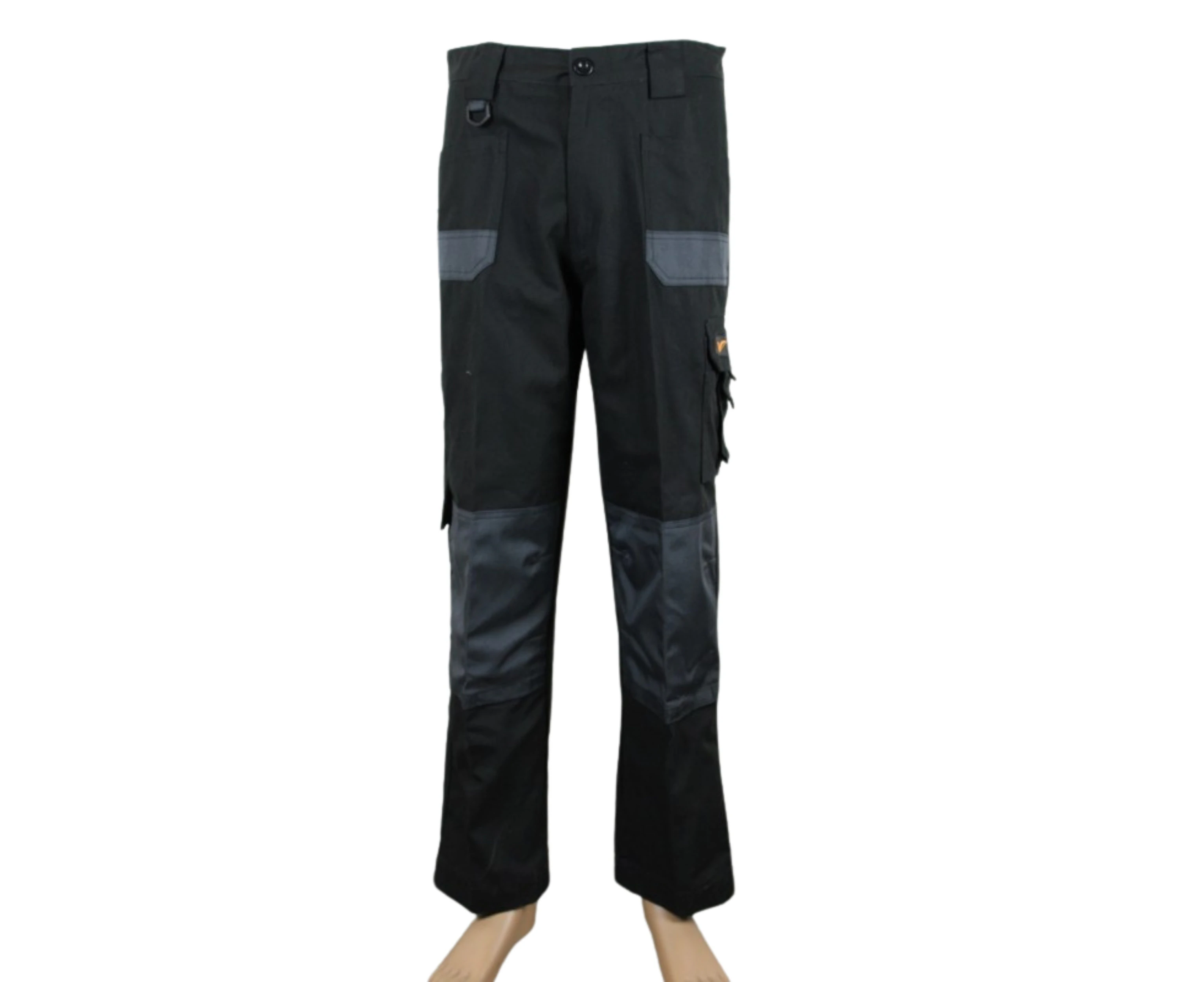 ZAY WORKWEAR Men's Street Cargo Pants - Stretch Cotton Work Pants with Contrast Knee Pockets- Black