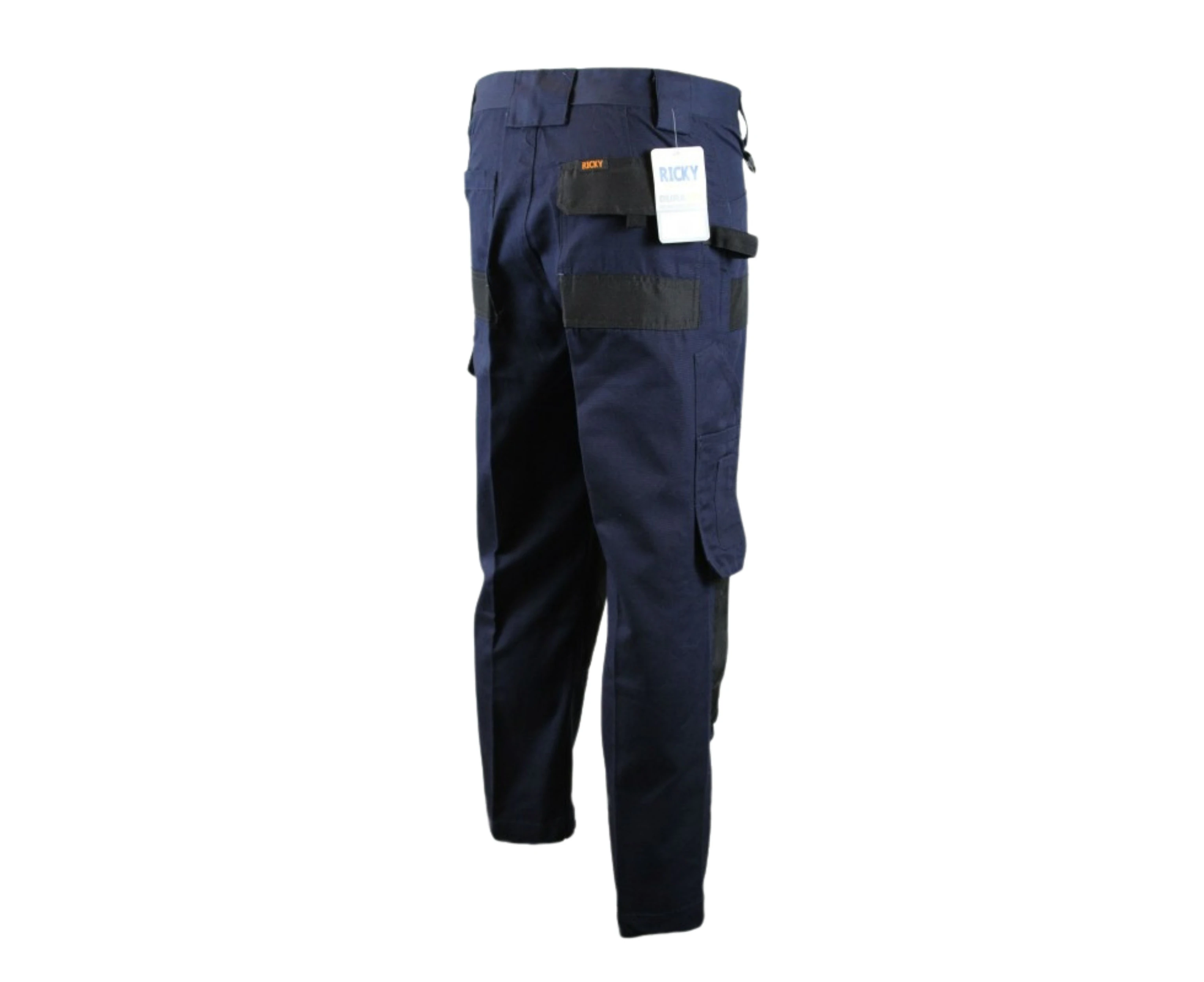 ZAY WORKWEAR Men's Street Cargo Pants - Stretch Cotton Work Pants with Contrast Knee Pockets- Navy