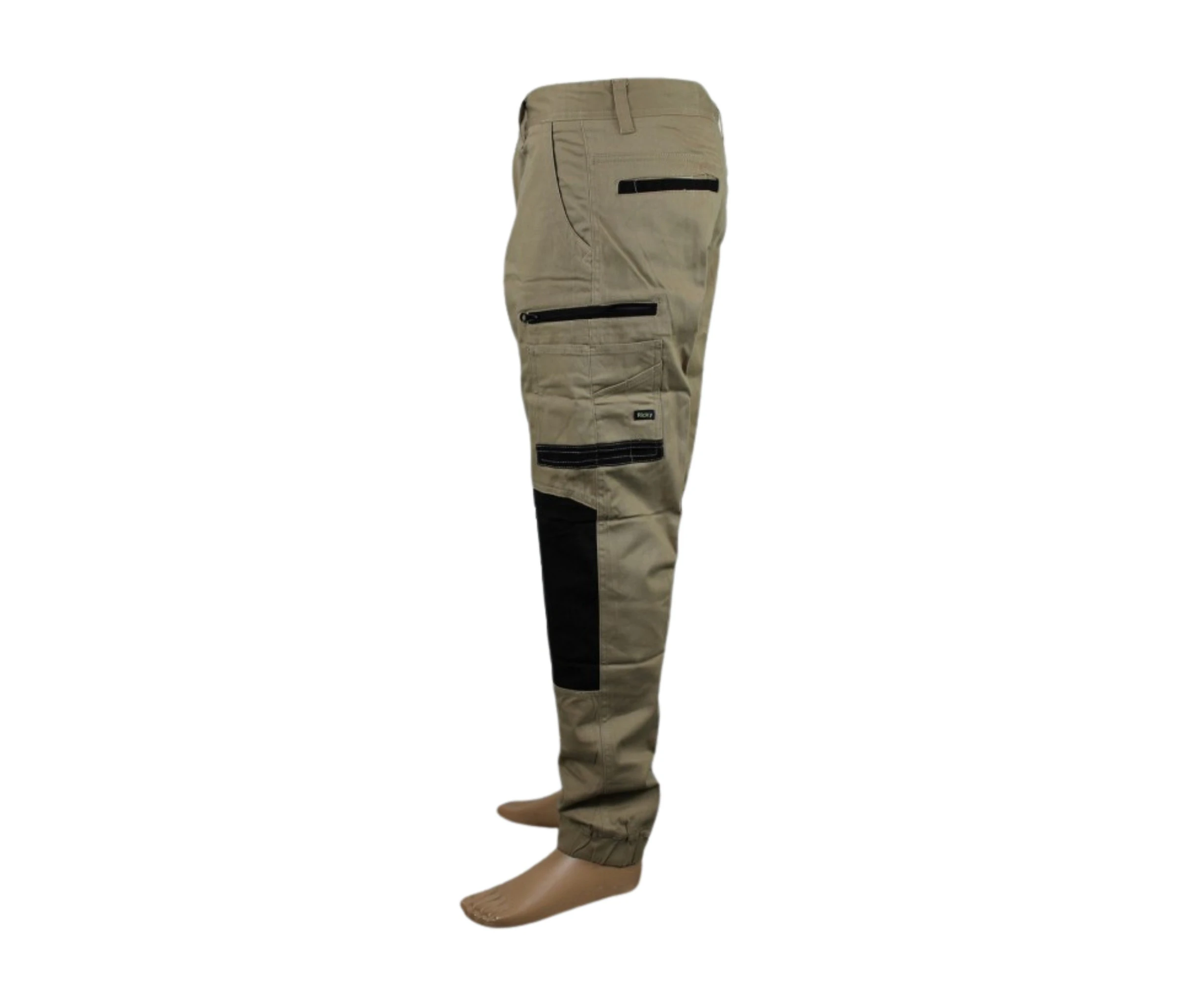 Men Slim Cut 95%cotton 5%elastane Stretch Fabric Work Pant, Work cargo pants-Khaki