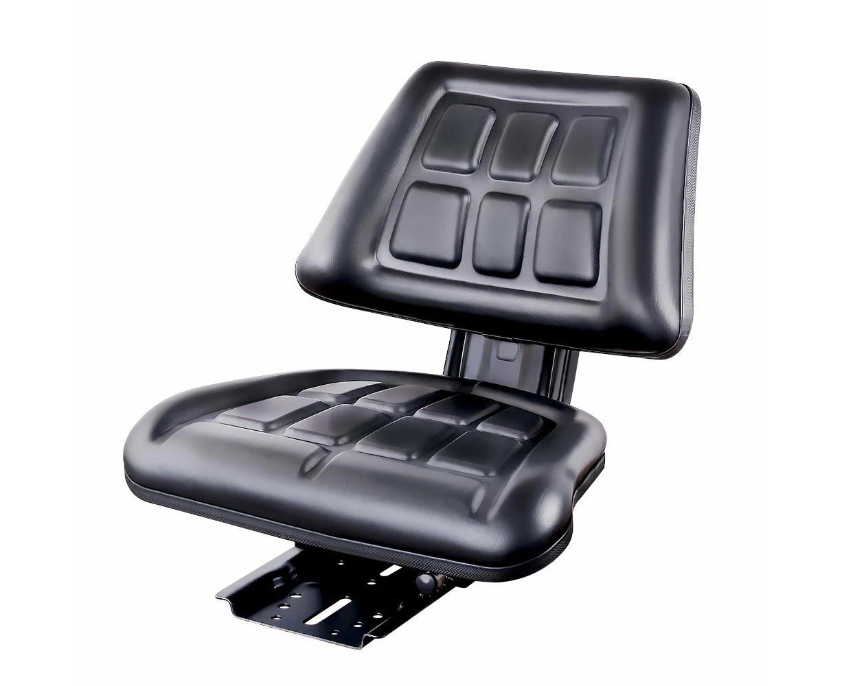 Truck Vehicle Car PU Leather Adjustable Tractor Seat - Black