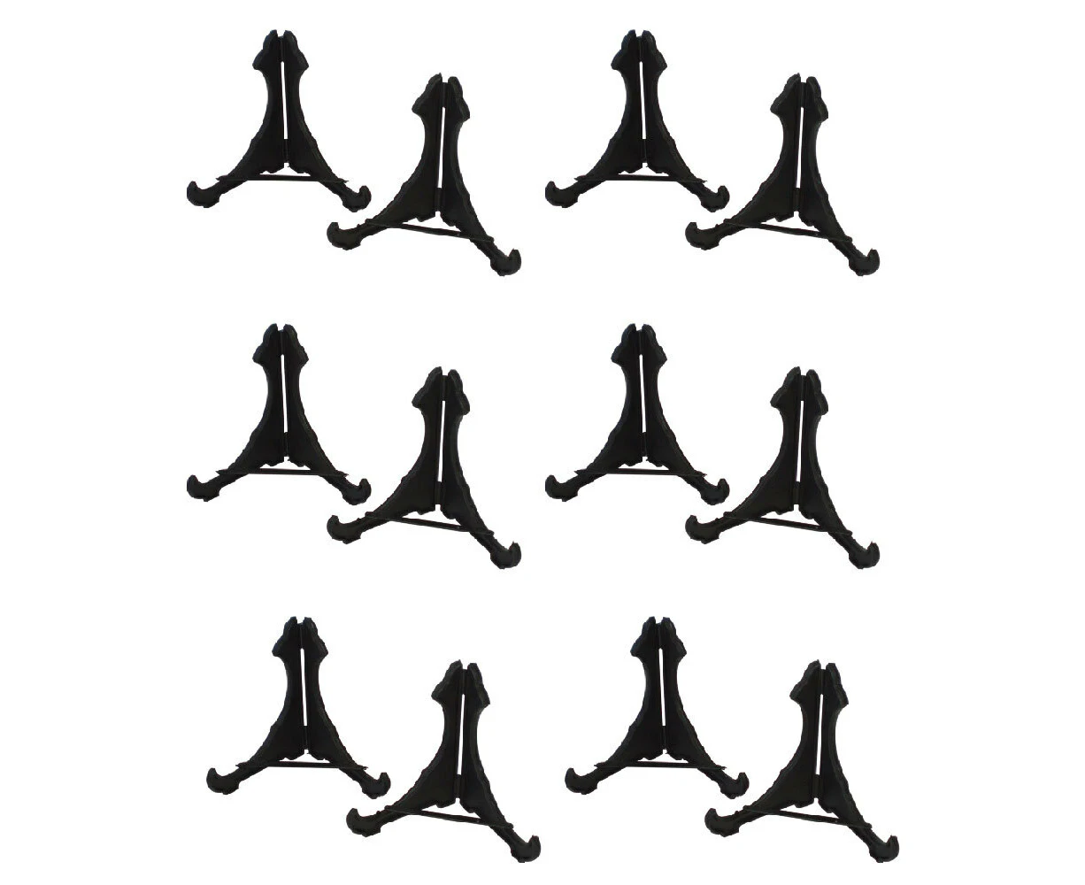 12pc Homeleisure Plastic Plate Holder Display Home ative Stand 112mm BLK