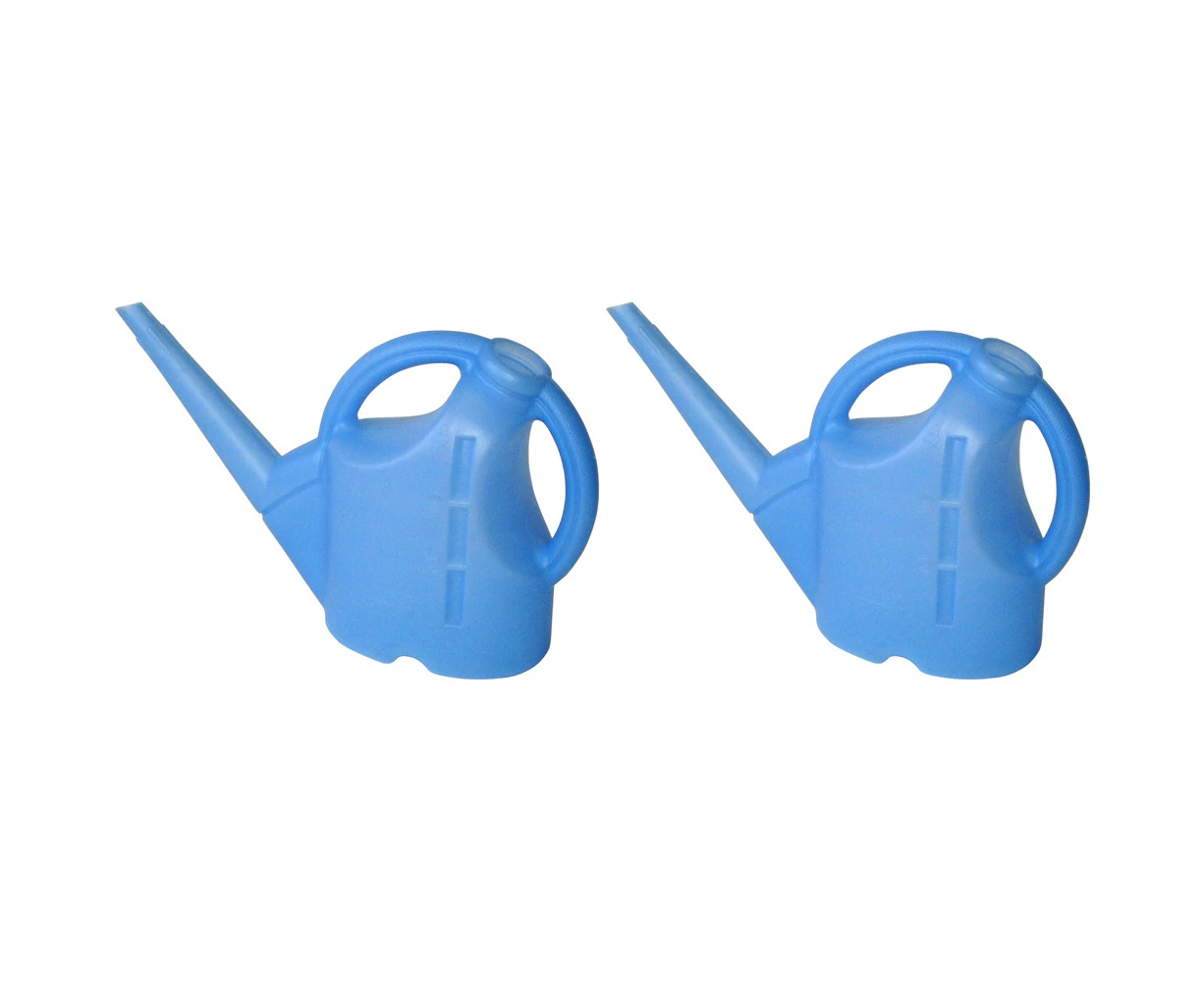 2x Homeleisure 4L All Rounder Outdoor Home/Garden Flower/Plant Watering Can Blue