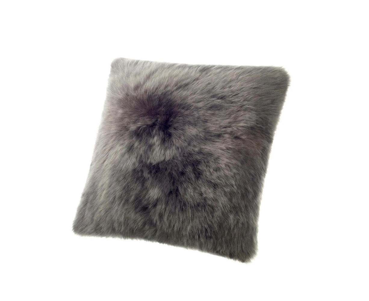 Huxford Grove The Gulgong Sheepskin Cushion Sofa/Couch Pillow 50cm Steel