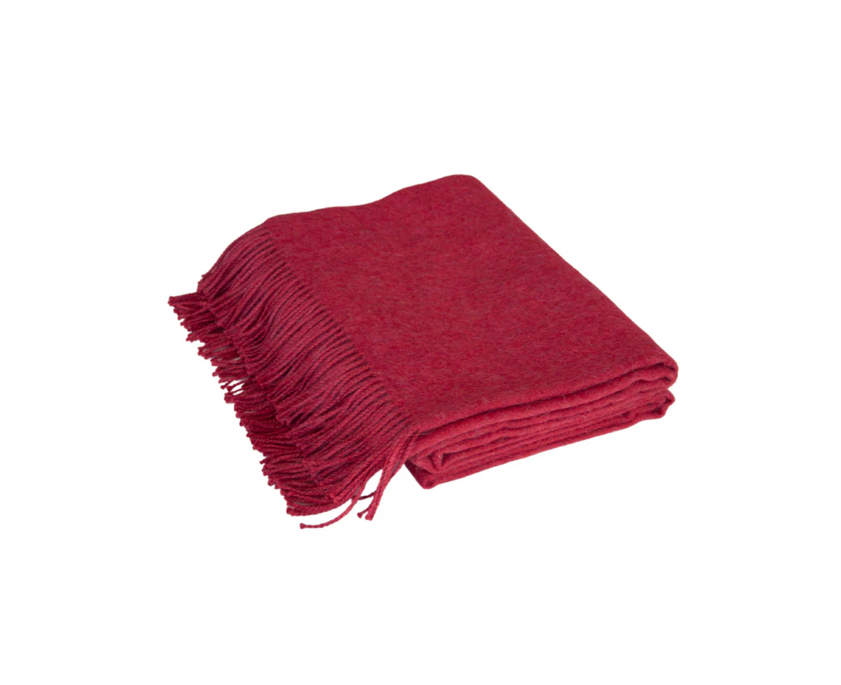 Auskin Alpaca Throw Sofa/Bed Decorative Blanket 145x185cm Cherry Melange