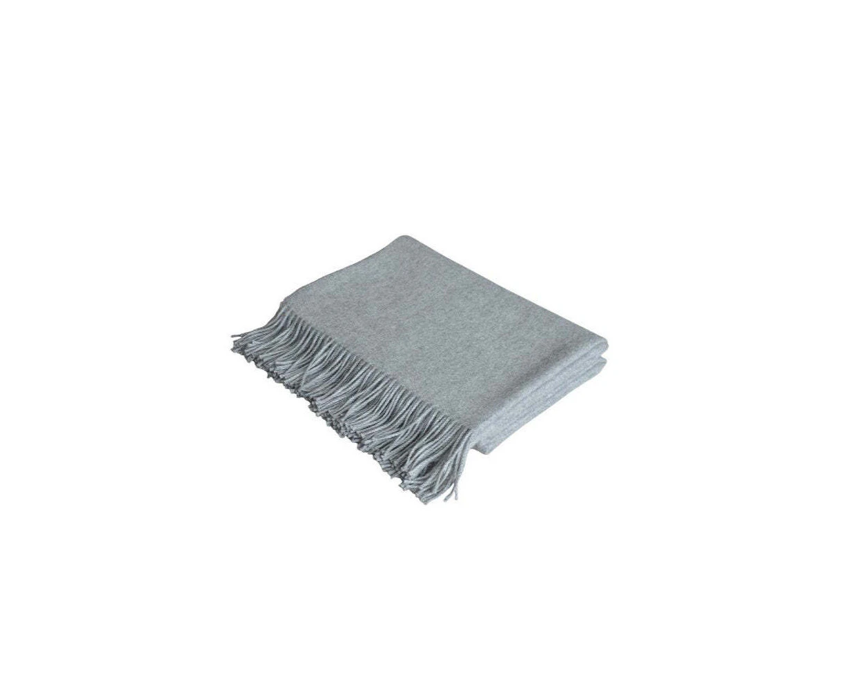 Auskin Alpaca Throw Home Sofa/Bed Decorative Blanket 145x185cm Light Grey