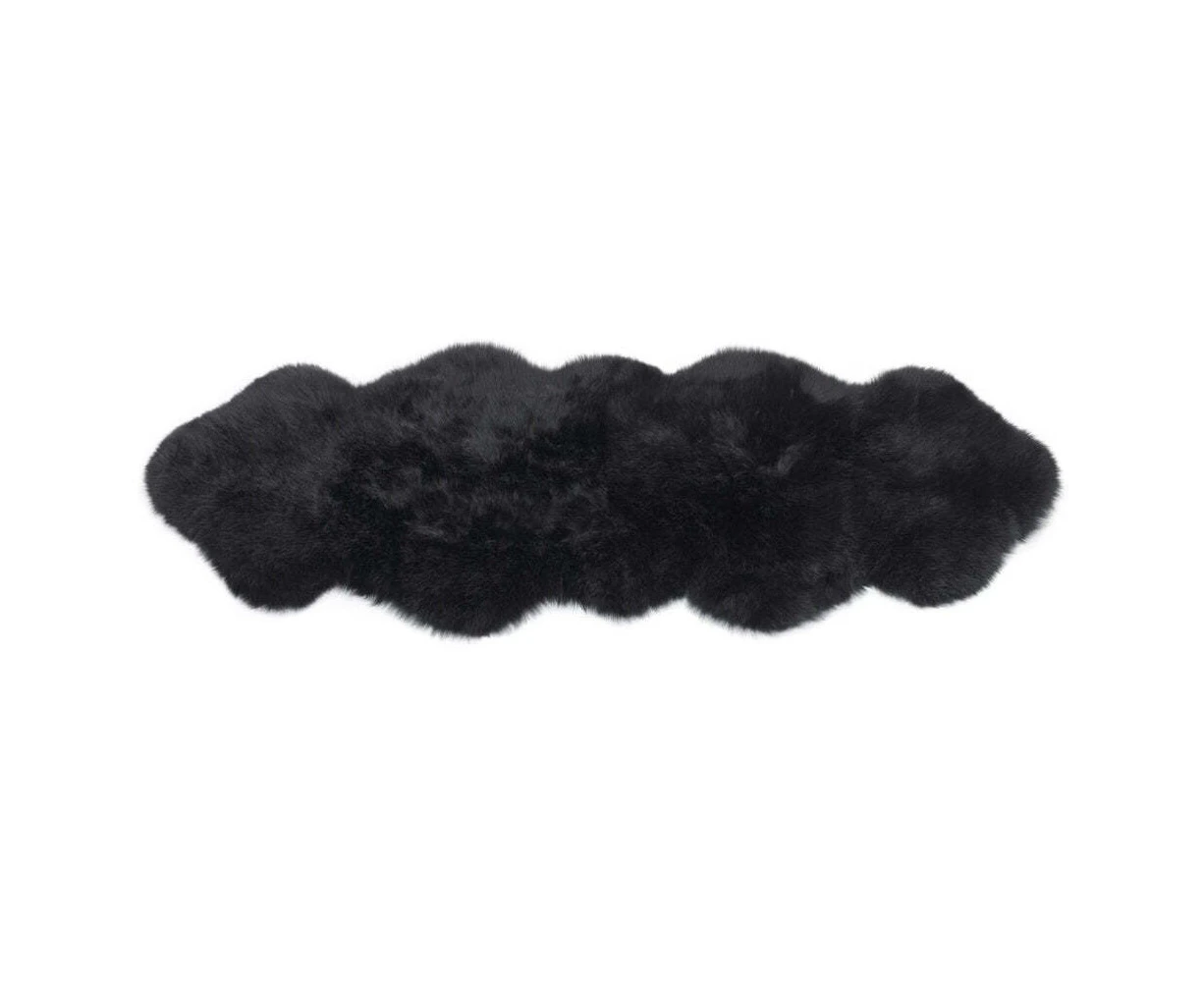 Auskin The Gulgong Sheepskin Double Rug Area Floor Mat Home/Room Decor Black