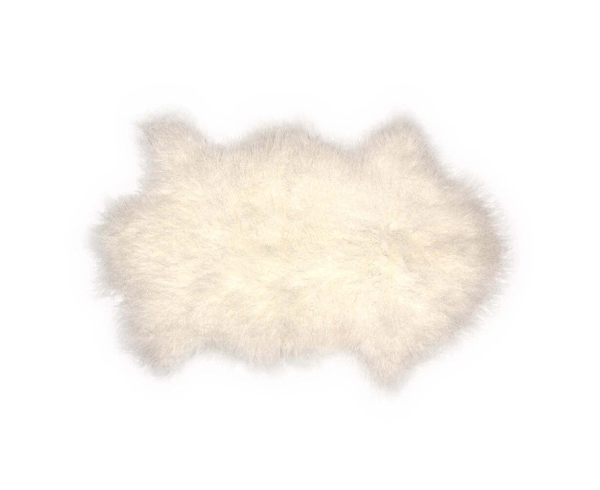 Auskin The Newstead Tibetan Rug Sheepskin Floor Mat Home/Room Decor Ivory