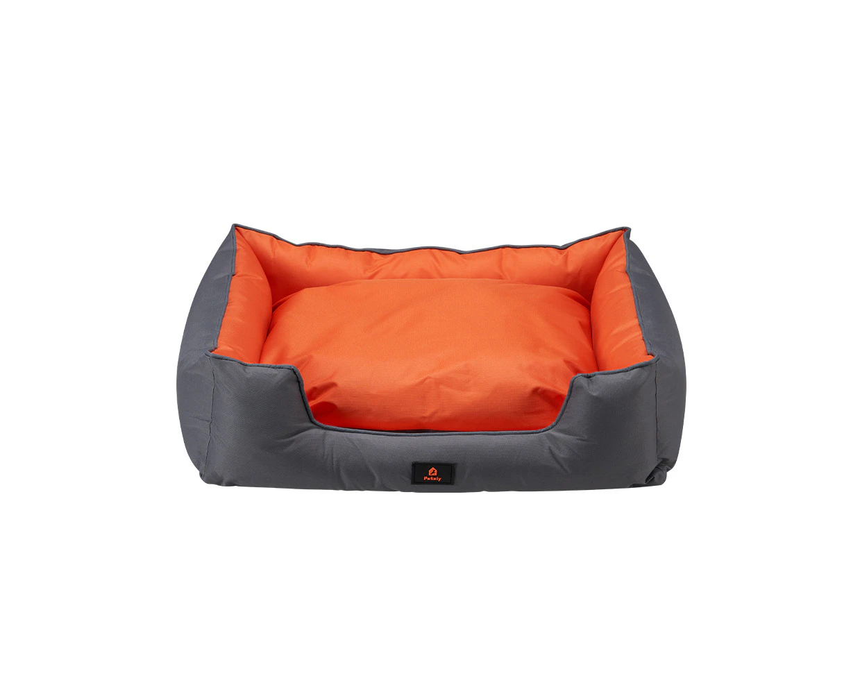 Petzly Waterproof Pet Dog Bed Sofa Orthopaedic Removable Grey&Orange XX Large