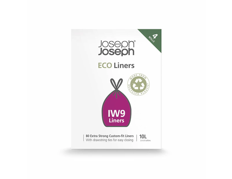 80pc Joseph Joseph IW9 10L Eco Liners Waste/Trash Bag For Arc Pedal Bins Grey