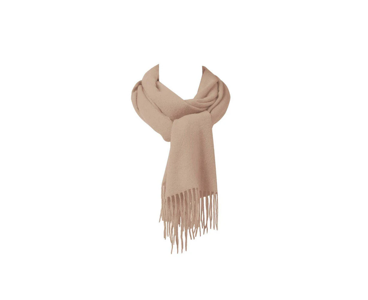 Auskin Alpaca Wool Scarf Stylish Neck Wrap w/ Fringe 40x190cm Camel/Beige