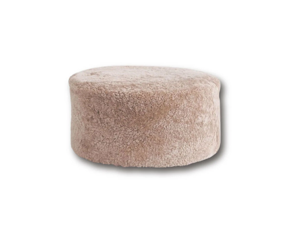 Huxford Grove The Jamieson Sheepskin Ottoman Pouffe w/ Zipper 60cm Nappa