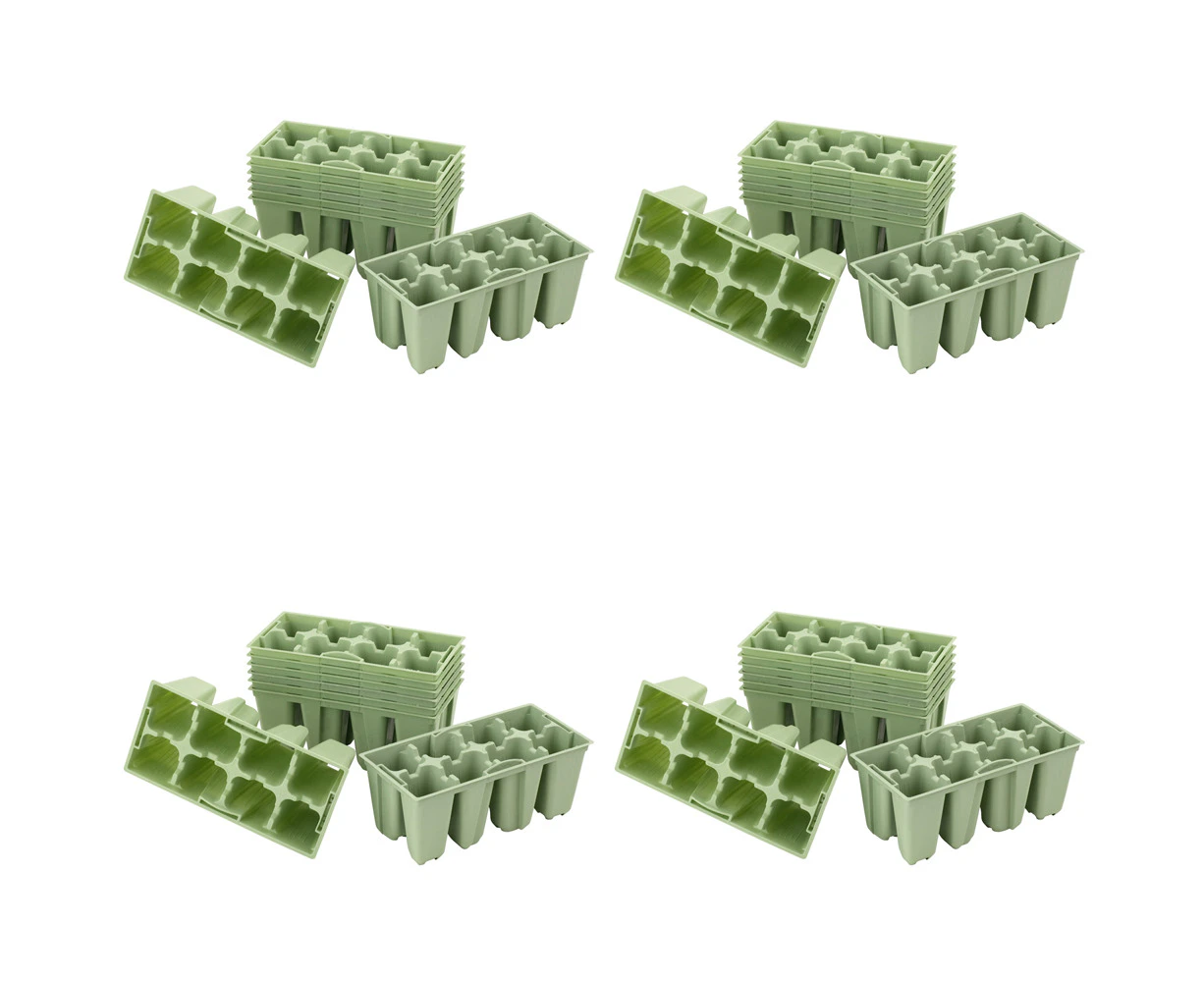 32pc Homeleisure GYO 8-Cell Plastic Seedlings Tray Planting Propagation Sage