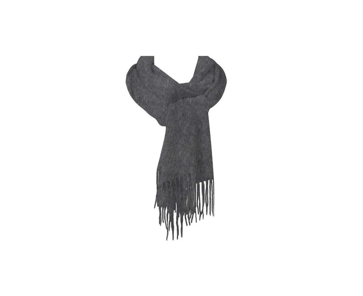 Auskin Alpaca Wool Scarf Stylish Neck Wrap 40x190cm Black/Light Charcoal