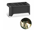 4 Pcs LED Solar Powered Fence Wall Lights Step Path Decking Garden - Color Light 4PCS  (Brown)