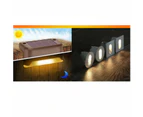 4 Pcs LED Solar Powered Fence Wall Lights Step Path Decking Garden - Color Light 4PCS  (Brown)