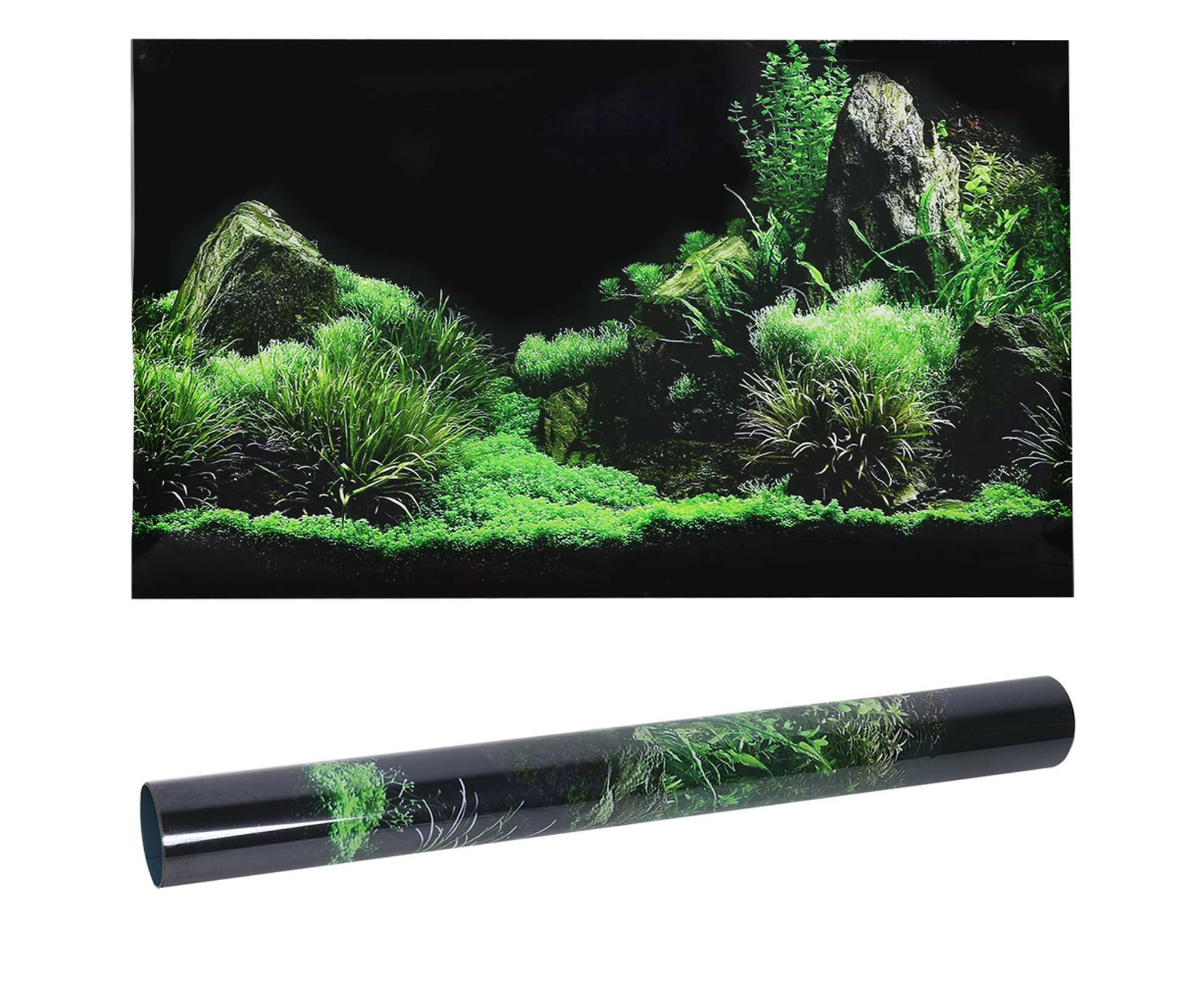 Aquarium Fish Tank Seafloor Water Grass Background Decoration Painting PVC Sticker91 x 50cm