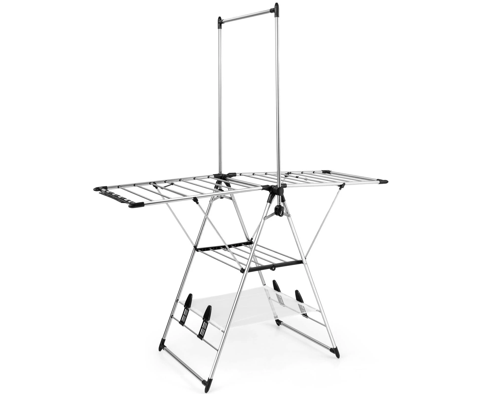 Giantex Clothing Dryer Stand Drying Rack w/6 Adjustable Height Laundry Rack Silver