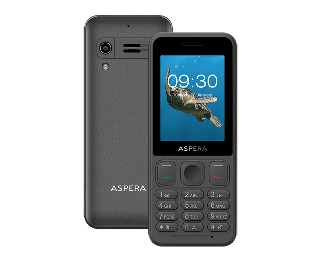 Aspera F48 (2.4'', 128MB, Big Button Keypad) Senior Friendly - Black/Grey