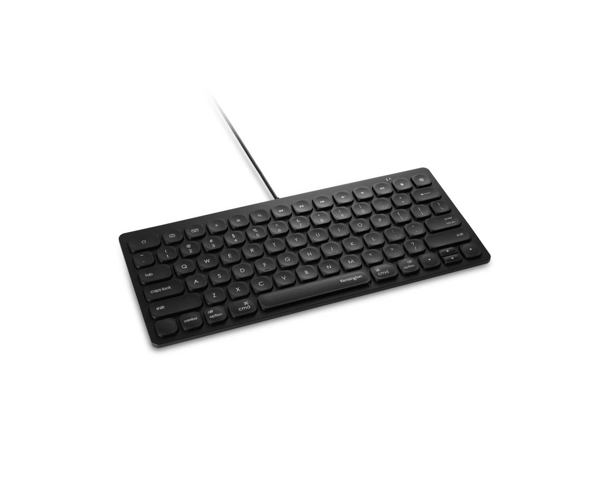 Kensington 77 Full-Sized Wired Compact Keyboard Compatible w/ iPad/iPhone 13 BLK