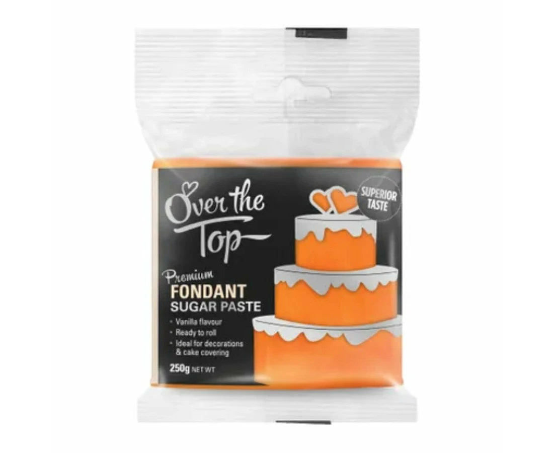 250g Over the Top Sunset Orange Premium Fondant Sugar Paste