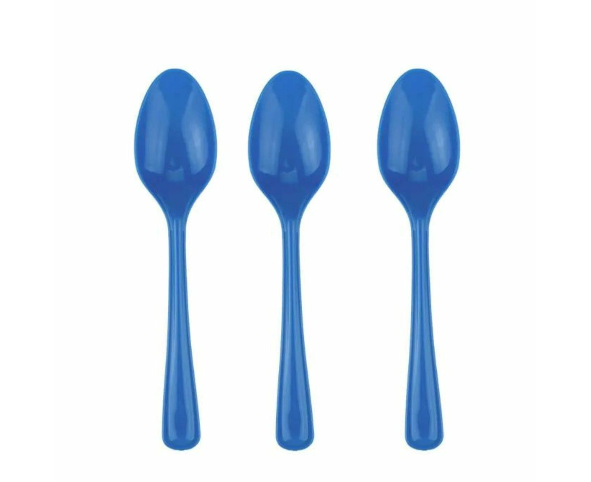 Fashion Royal Blue Reusable Plastic Spoons (Pack of 20)