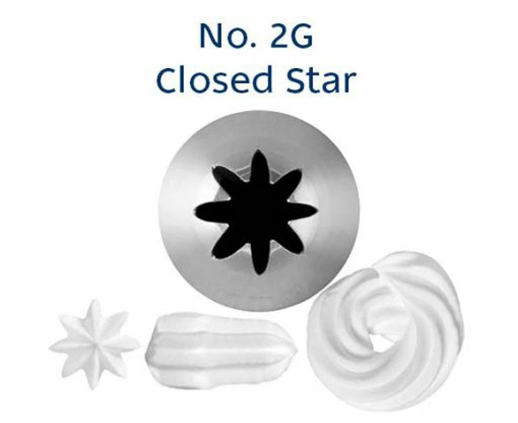 No.2G Closed Star Loyal Medium Stainless Steel Piping Tip