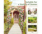 Costway 2.29M Flower Shaped Double Door Garden Arch Climbing Trellis w/Iron Wrought Gate Entrance Party Wedding Frame