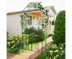 Costway 2.29M Flower Shaped Double Door Garden Arch Climbing Trellis w/Iron Wrought Gate Entrance Party Wedding Frame