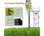 Costway 2.29M Flower Shaped Double Door Garden Arch Climbing Trellis w/Iron Wrought Gate Entrance Party Wedding Frame