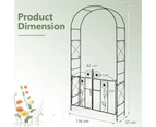 Costway 2.29M Flower Shaped Double Door Garden Arch Climbing Trellis w/Iron Wrought Gate Entrance Party Wedding Frame