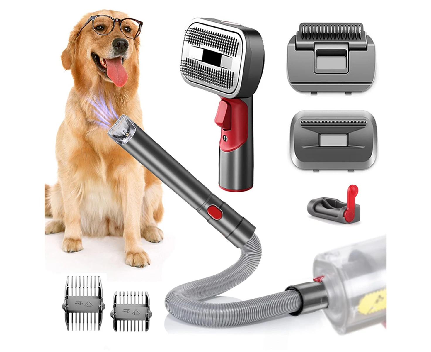 Dog Grooming Attachment Kit for Vacuum V7 V8 V10 V11 V12 V15 Pet Hair Clippers with Deshedding Brushes Attachment