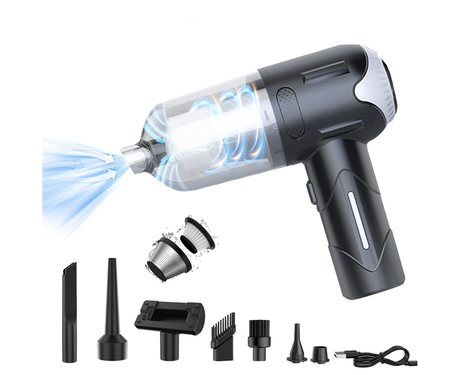 3-In-1 Handheld Vacuum Cleaner Wireless, 8000PA ,USB Rechargeable Portable Light Weight Mini Vacuum Cleaner