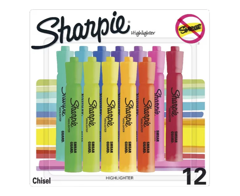 Sharpie Tank Assorted Fluoro Highlighters (12 Pack)