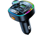 Car Bluetooth 5.0 FM Transmitter with QC3.0+Type-C PD 20W Wireless Bluetooth FM Radio