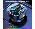 Car Bluetooth 5.0 FM Transmitter with QC3.0+Type-C PD 20W Wireless Bluetooth FM Radio