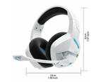 Wireless Gaming Headphones with Microphone for PC PS4 PS5 Playstation 4 5, Bluetooth Gaming Headphones  (White)