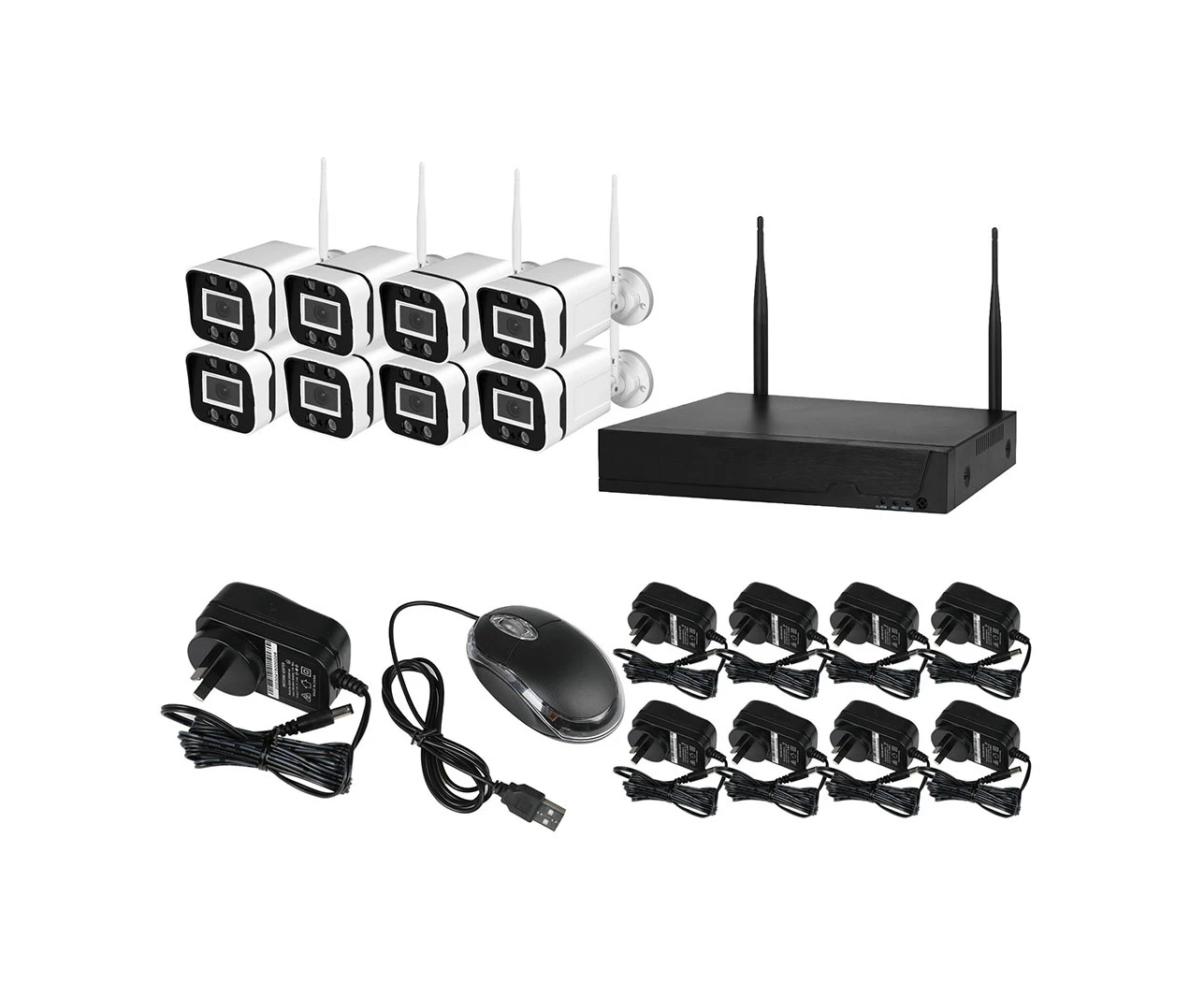 Wireless Security Camera System Set Wifi 1080P Home CCTV 8CH NVR Outdoor NightX8